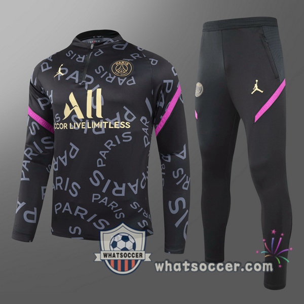 Paris PSG Jordan Kids Tracksuit Black 2020-2021