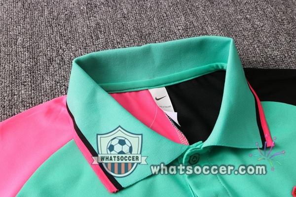Training Polo Set FC Barcelona + Pants Green Rose Black 2020-2021
