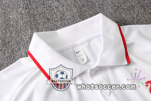 Training Polo Set FC Liverpool + Pants White Red 2020-2021