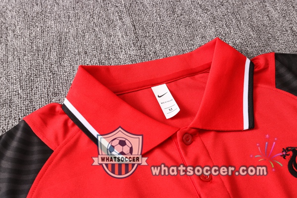 Training Polo Set FC Liverpool + Pants Red Black 2020-2021