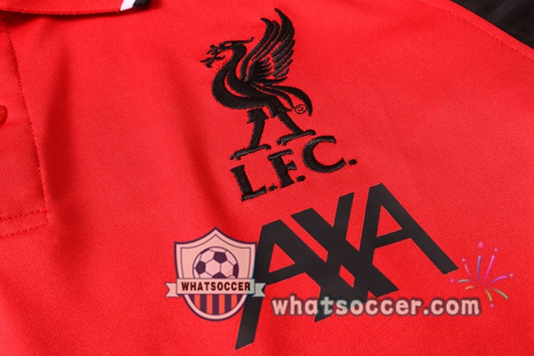 Training Polo Set FC Liverpool + Pants Red Black 2020-2021