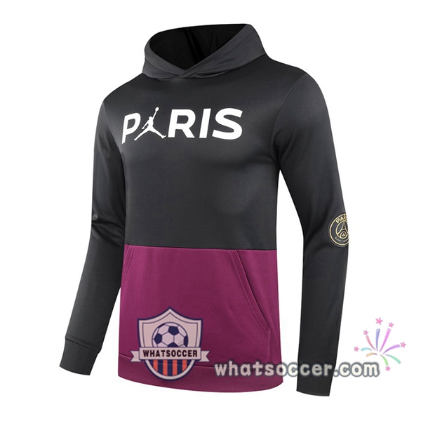 JORDAN Paris PSG Purple Black Hooded Sweater 2020-2021