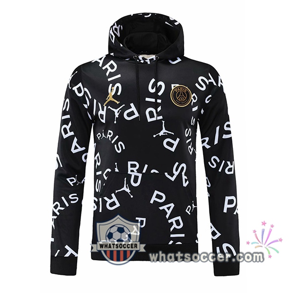 JORDAN Paris PSG Black White Hooded Sweater 2020-2021