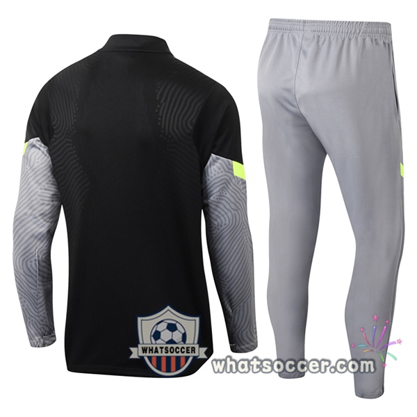 Atletico Madrid Black Gray Tracksuit 2020-2021
