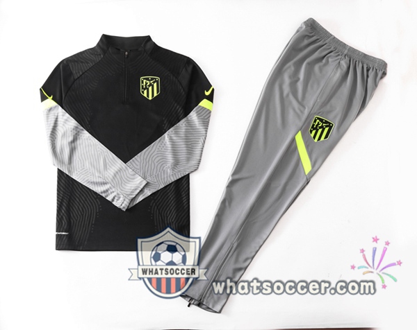 Atletico Madrid Black Gray Tracksuit 2020-2021