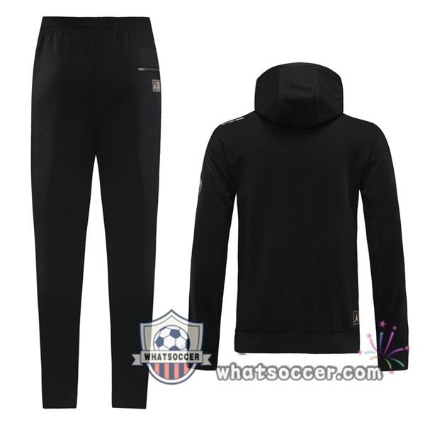 Paris PSG Black Hooded Jacket 2020-2021