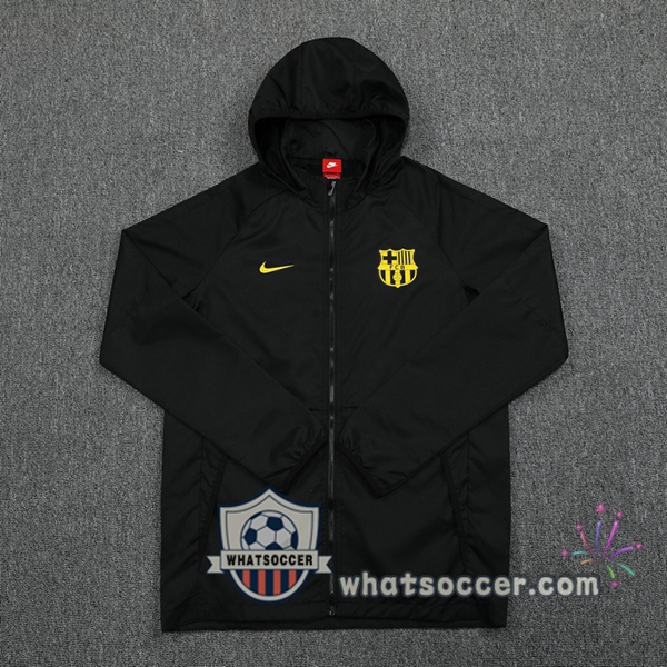 FC Barcelona Black Windbreaker Hoodie 2020-2021