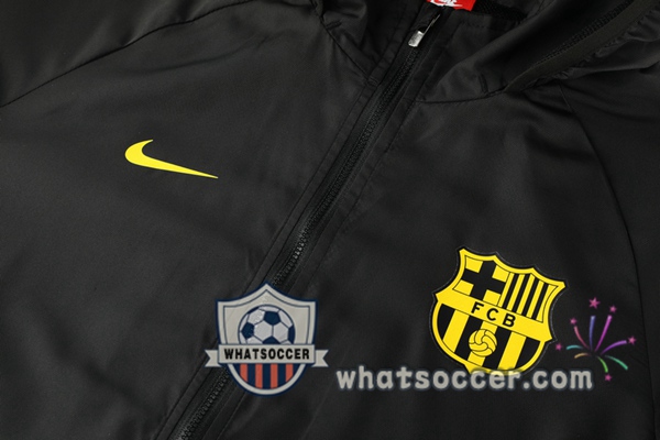 FC Barcelona Black Windbreaker Hoodie 2020-2021