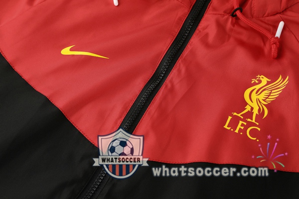 FC Liverpool Black Red Windbreaker Hoodie 2020-2021