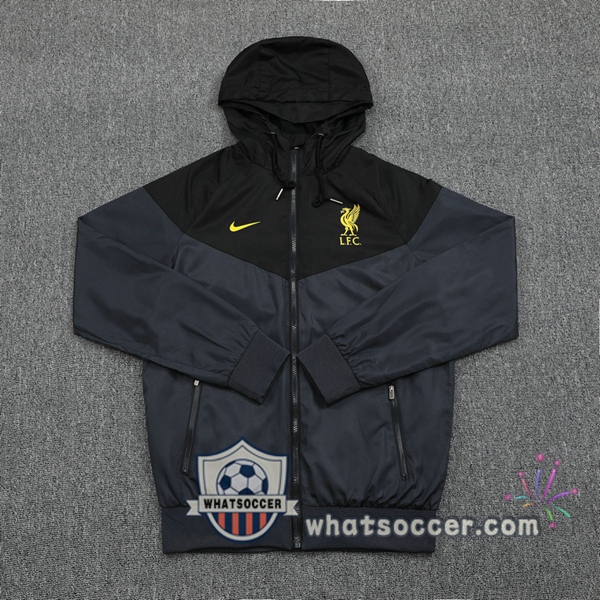 FC Liverpool Black Windbreaker Hoodie 2020-2021