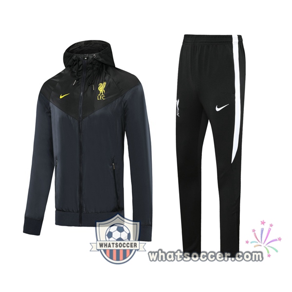 FC Liverpool Black Windbreaker Hoodie 2020-2021