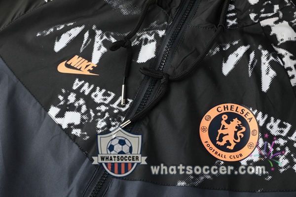 FC Chelsea Black Windbreaker Hoodie 2020-2021