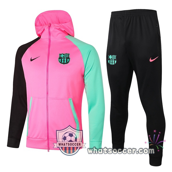FC Barcelona Rose Black Green Hooded Jacket 2020-2021