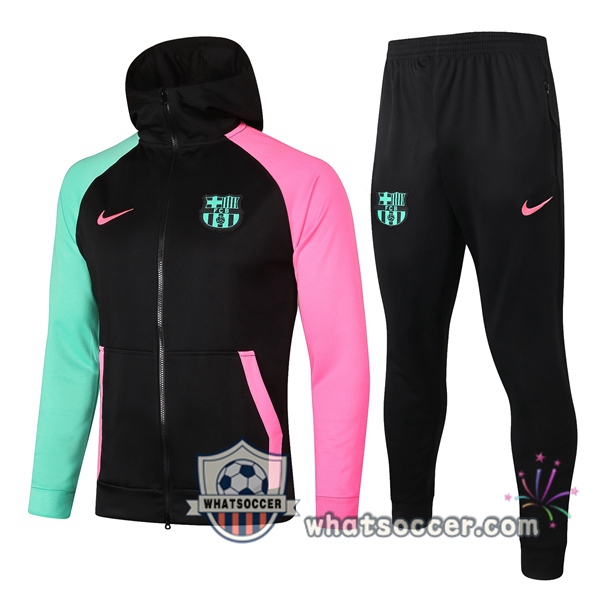 FC Barcelona Black Green Rose Hooded Jacket 2020-2021