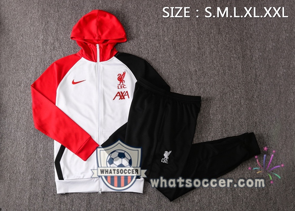 FC Liverpool White Red Black Hooded Jacket 2020-2021