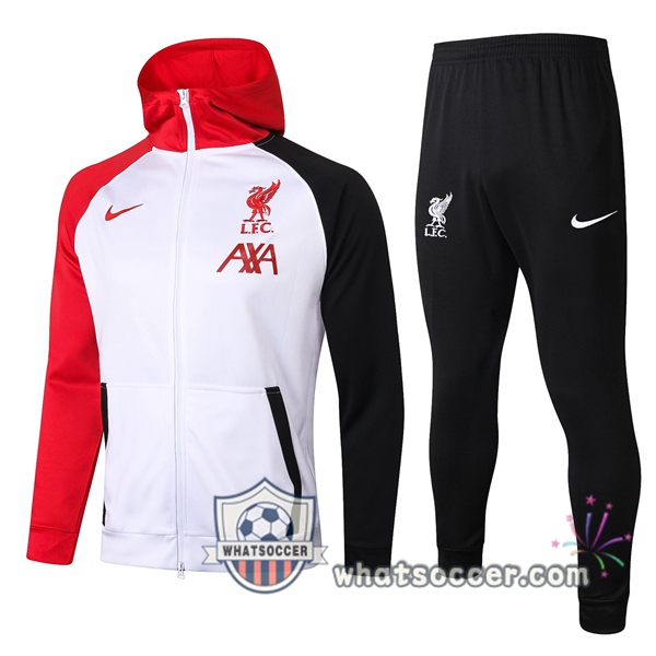 FC Liverpool White Red Black Hooded Jacket 2020-2021