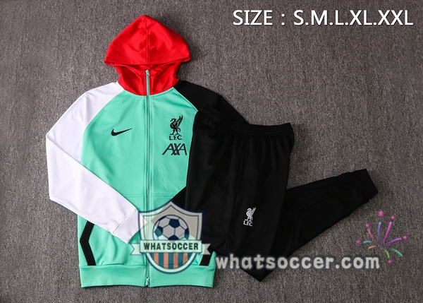 FC Liverpool Green White Red Black Hooded Jacket 2020-2021