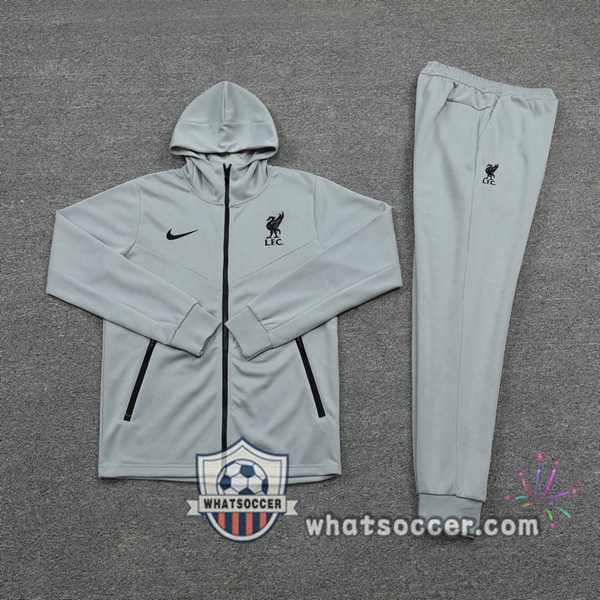 FC Liverpool Gray Hooded Jacket 2020-2021