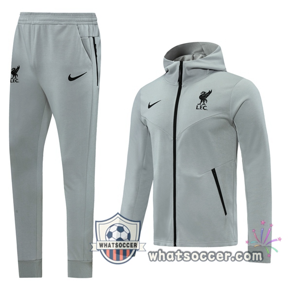 FC Liverpool Gray Hooded Jacket 2020-2021