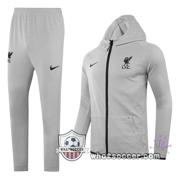 FC Liverpool Gray Hooded Jacket 2020-2021