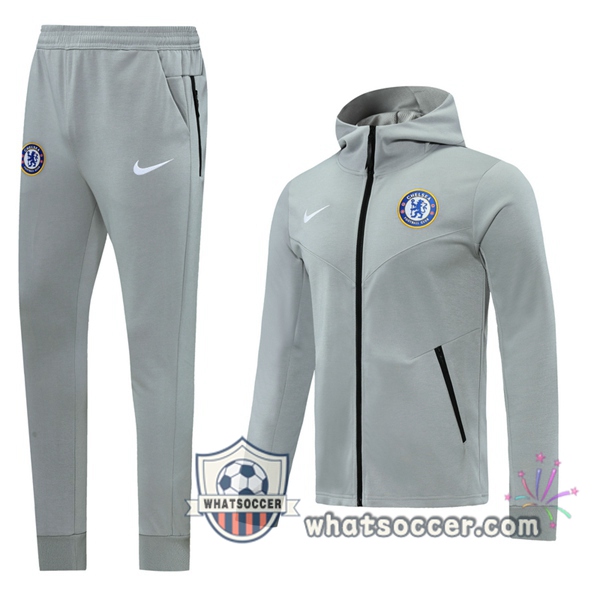 FC Chelsea Gray Hooded Jacket 2020-2021