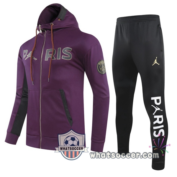 Paris PSG Purple Hooded Jacket 2020-2021