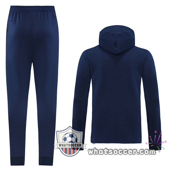 Paris PSG Blue Royal Hooded Jacket 2020-2021