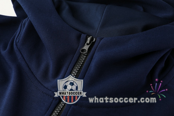 Paris PSG Blue Royal Hooded Jacket 2020-2021