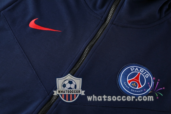 Paris PSG Blue Royal Hooded Jacket 2020-2021