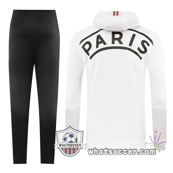 JORDAN Paris PSG White Hooded Jacket 2020-2021