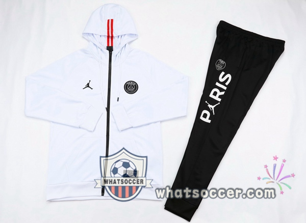 JORDAN Paris PSG White Hooded Jacket 2020-2021