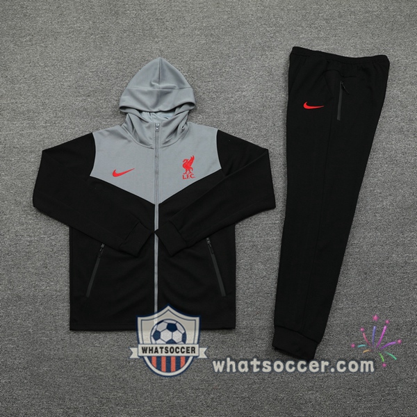 FC Liverpool Black Hooded Jacket 2020-2021