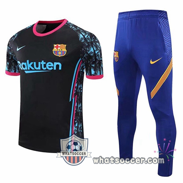 FC Barcelona + Pants Black Training T-Shirt Suit 2020-2021