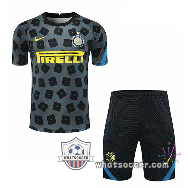 Inter Milan + Shorts Gray Training T-Shirt Suit 2020-2021