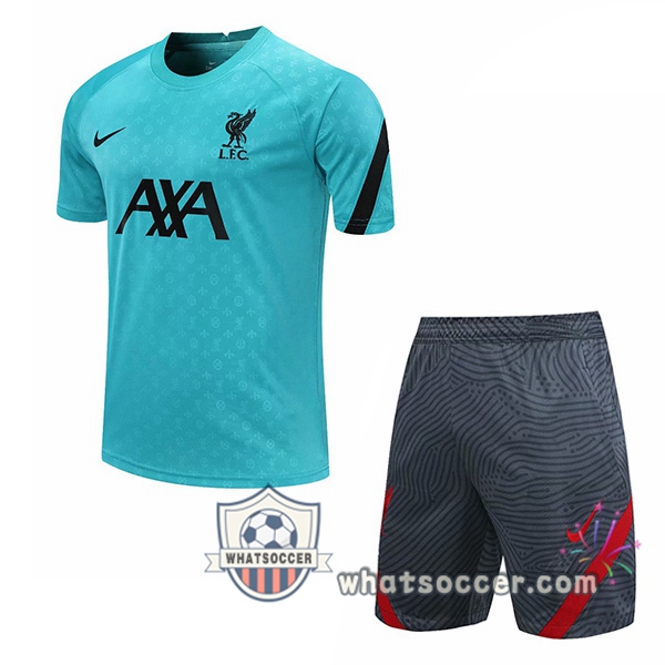 FC Liverpool + Shorts Green Training T-Shirt Suit 2020-2021