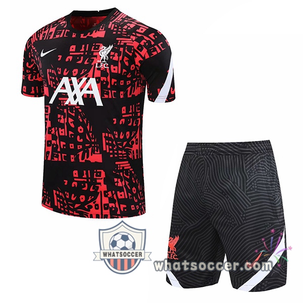 FC Liverpool + Shorts Red Black Training T-Shirt Suit 2020-2021