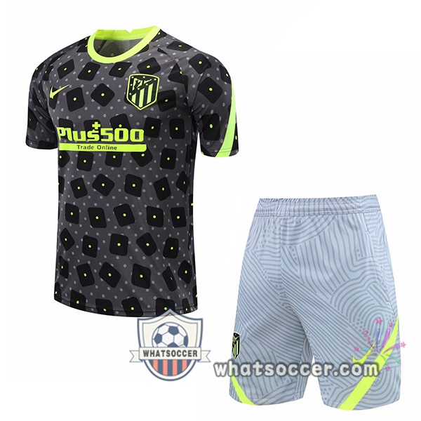 Atletico Madrid + Shorts Gray Training T-Shirt Suit 2020-2021