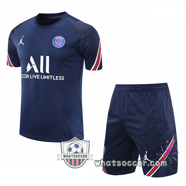 Paris PSG Jordan + Shorts Blue Royal Training T-Shirt Suit 2020-2021