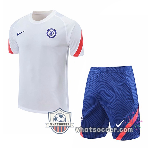 FC Chelsea + Shorts White Training T-Shirt Suit 2020-2021