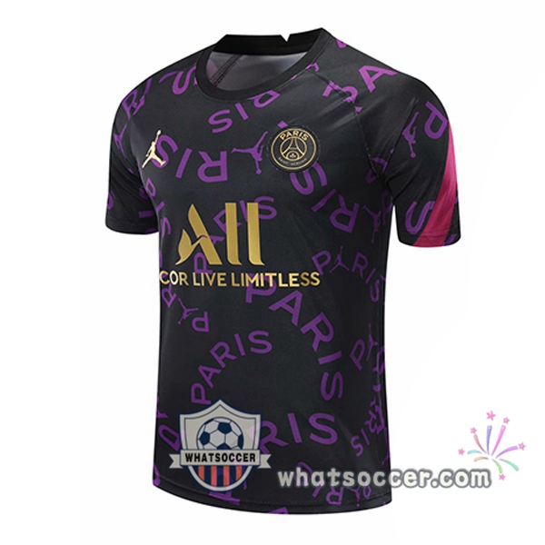Paris PSG Jordan Black Purple Training T-Shirts 2020-2021