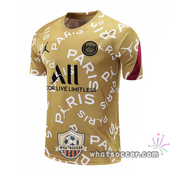 Paris PSG Jordan Yellow Training T-Shirts 2020-2021
