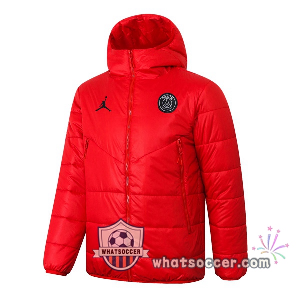 Paris PSG Jordan Red Soccer Down Jacket 2020-2021