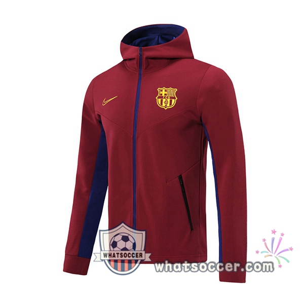 FC Barcelona Red Hooded Jacket 2020-2021