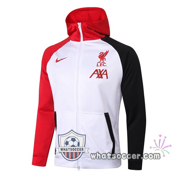 FC Liverpool White Red Black Hooded Jacket 2020-2021