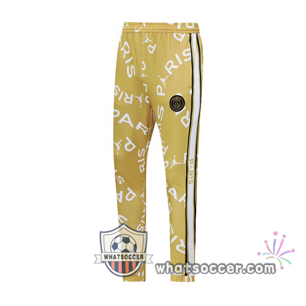 JORDAN Paris PSG Yellow Soccer Pants 2020-2021