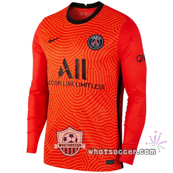 Paris PSG Goalkeeper Soccer Jerseys Long Sleeve Orange 2020-2021