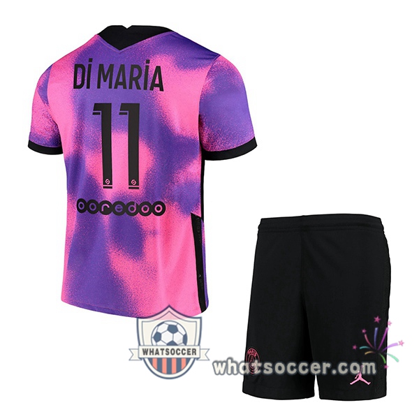 Jordan Paris PSG (Di Maria 11) Kids Fourth Soccer Jerseys 2020-2021
