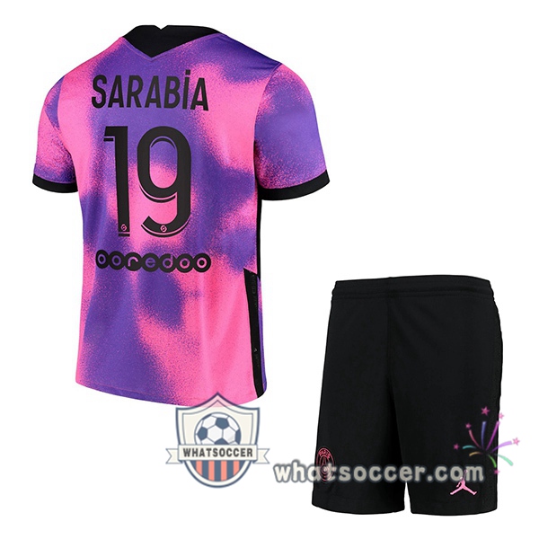 Jordan Paris PSG (Sarabia 19) Kids Fourth Soccer Jerseys 2020-2021