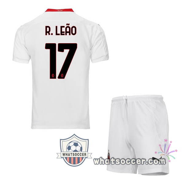 AC Milan (R. LEÃO 17) Kids Away Soccer Jerseys 2020-2021