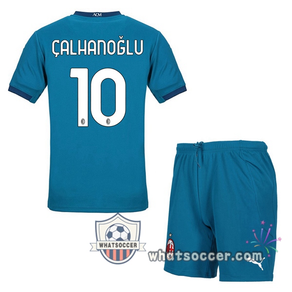 AC Milan (ÇALHANOĞLU 10) Kids Third Soccer Jerseys 2020-2021